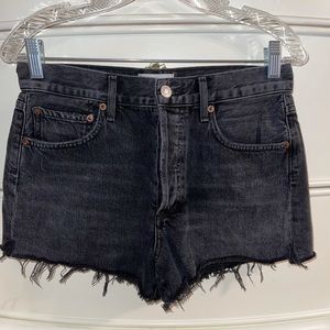 AGOLDE WASHED BLACK PARKER SHORTS
